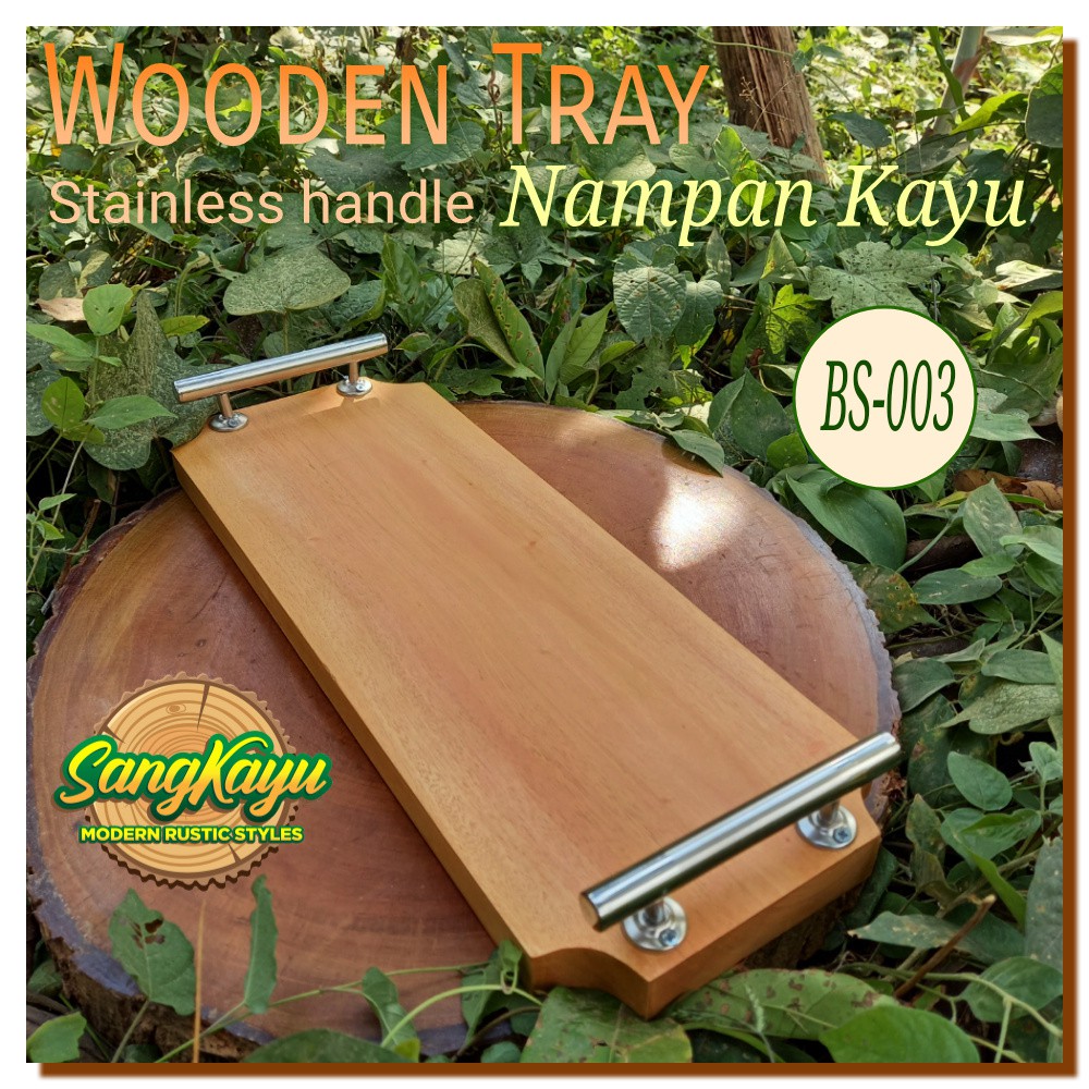 Nampan nampan kayu 40x15cm BS-003 Wooden Tray nampan saji serving tray