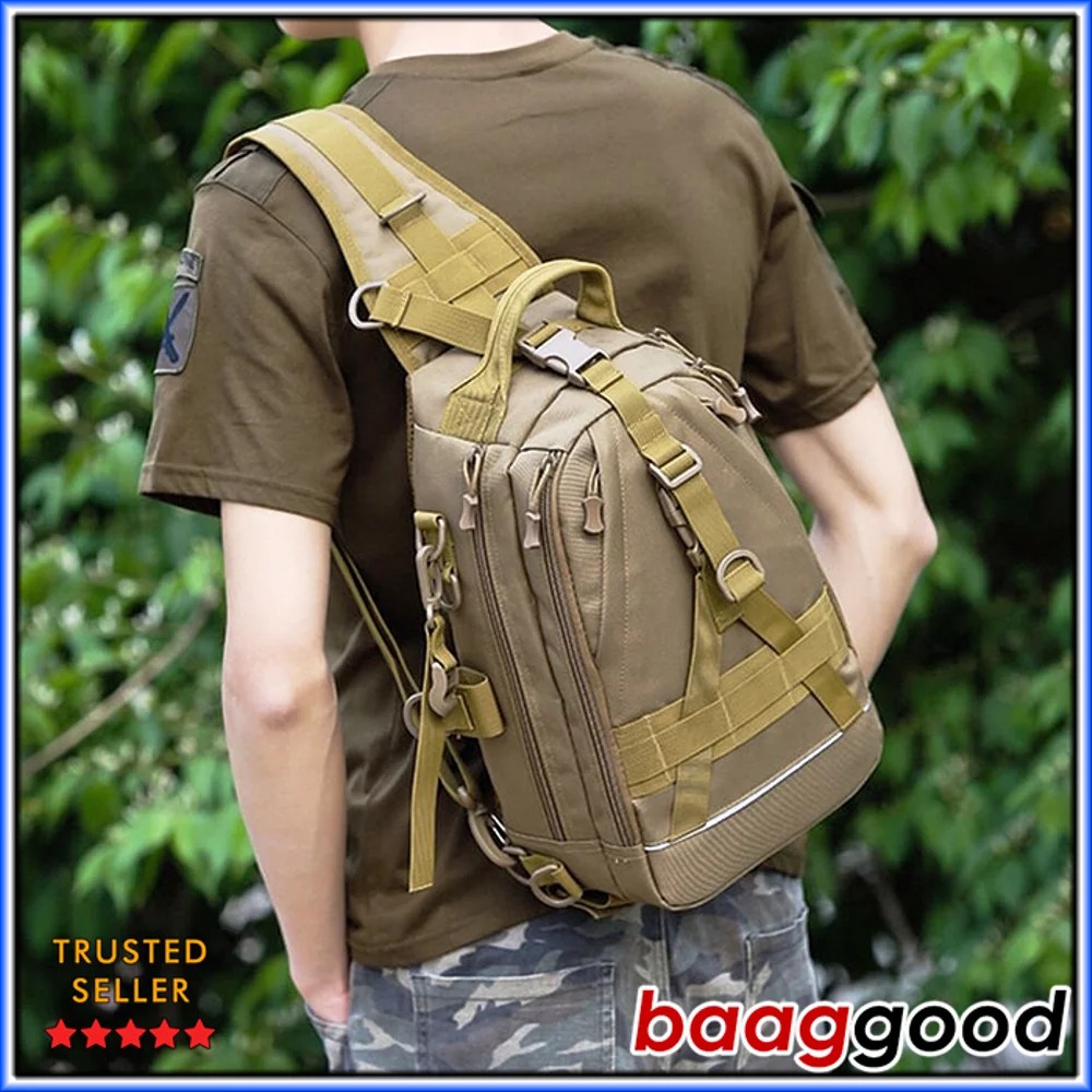 BG172 Tas Selempang Import Pria Slingbag Cowok Travel - Tas Slempang Sling Bag Tactical Army