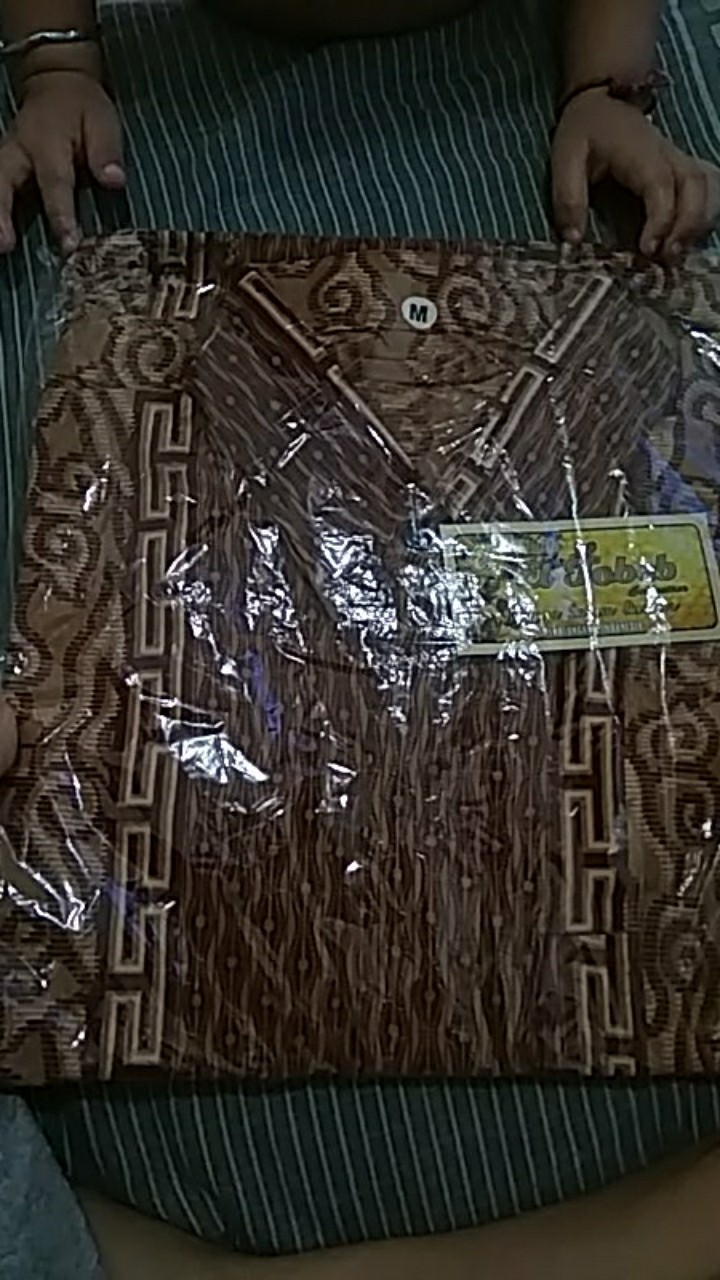 Kemeja Batik Pria Lengan Panjang Size M L Xl Xxl  Bswart Batik Hrb026 Kenongo Hem Panjang Padi