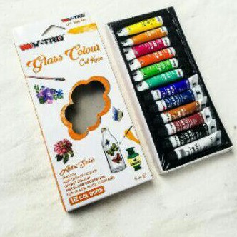 

Glass colour cat kaca 12 warna ukuran 6ml merek Vtro