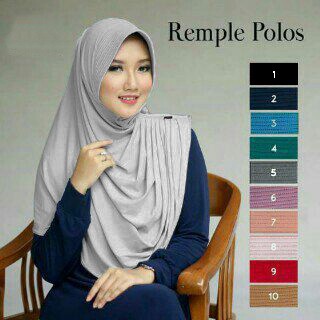 Rample Polos / Hijab Instant Remple Polos / Jilbab Bergo High Quality Hijab Diamond Georgette