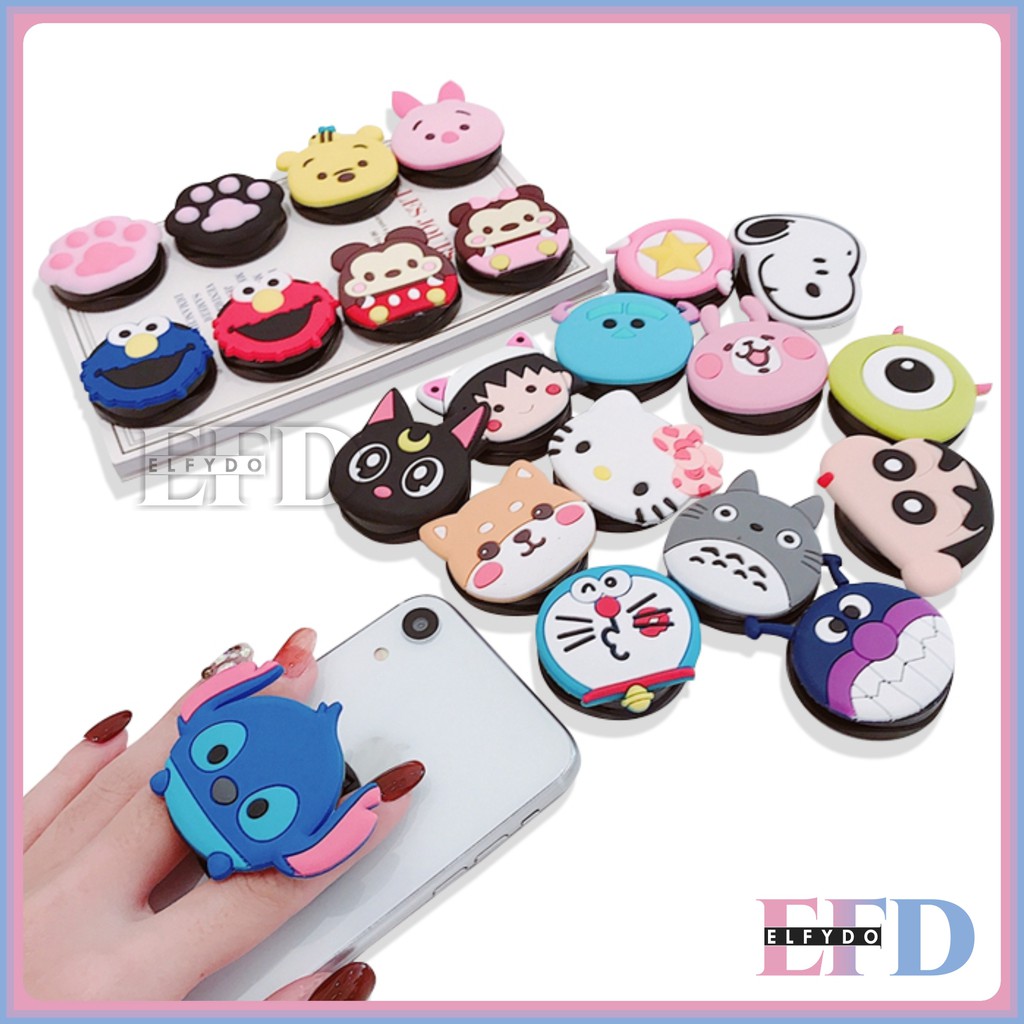 ELFYDO - Aksesoris HP Pop Socket 20 Varian Karakter Motif