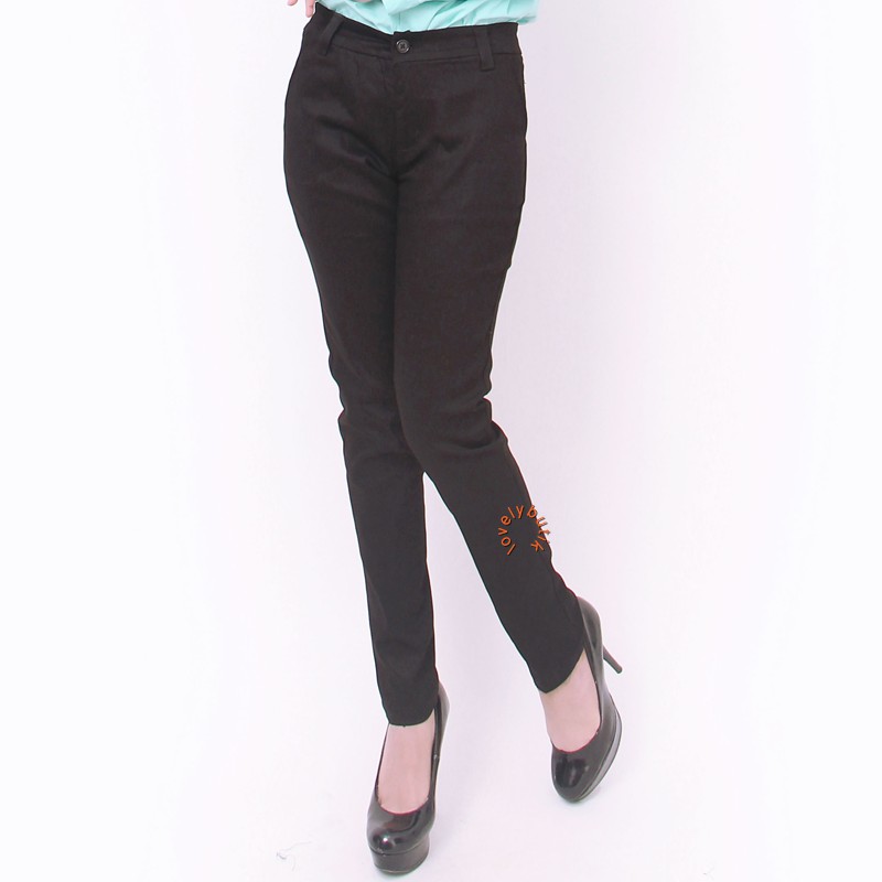 Lovelybutik Celana Chino Pencil Pants Celana Kerja Wanita  Strech  Warna Hitam