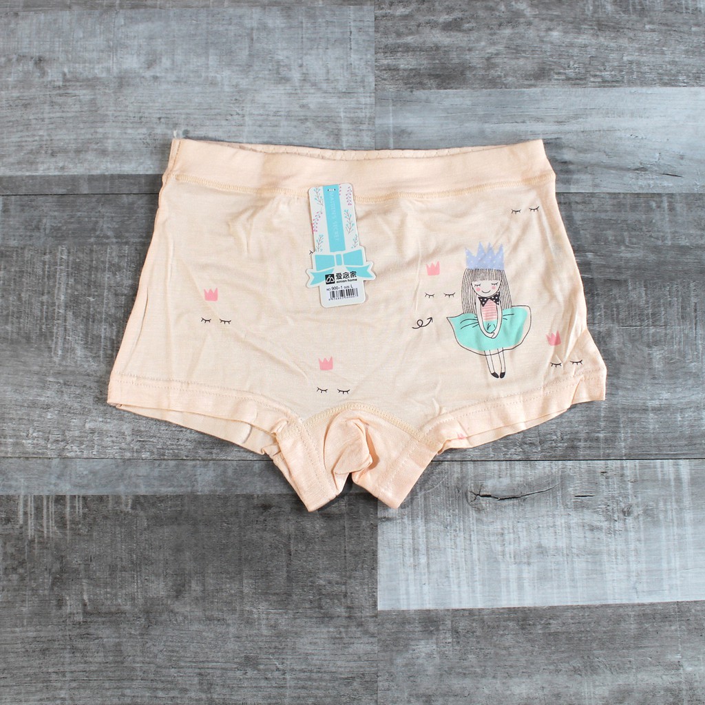 Boxer anak perempuan bahan katun impor isi 4 dengan ziplock pouch Celana dalam boxer anak cewe lucu