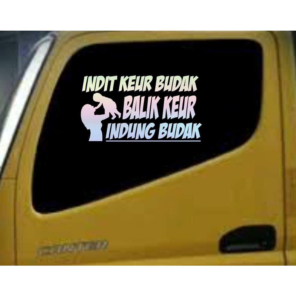 cutting sticker kata kata kaca mobil, stiker kata kata kaca mobil truck, mobil pickup, stiker kata k