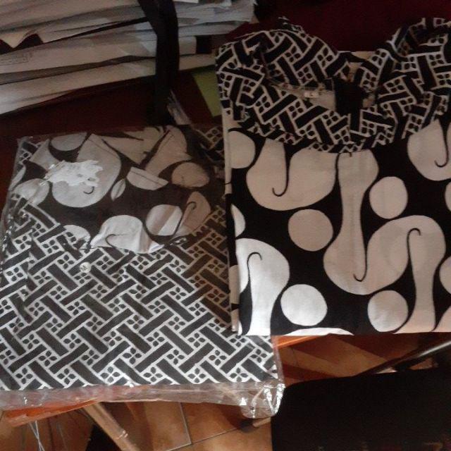 Batik Tunik Santika Monochrome Kombi Abu / Tunic Santika Mono Combi Abu Seragam Dress