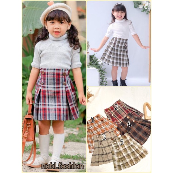 Rok anak perempuan Cilla skirt size 2-6 tahun / rok flanel size kids dan junior nablfashion