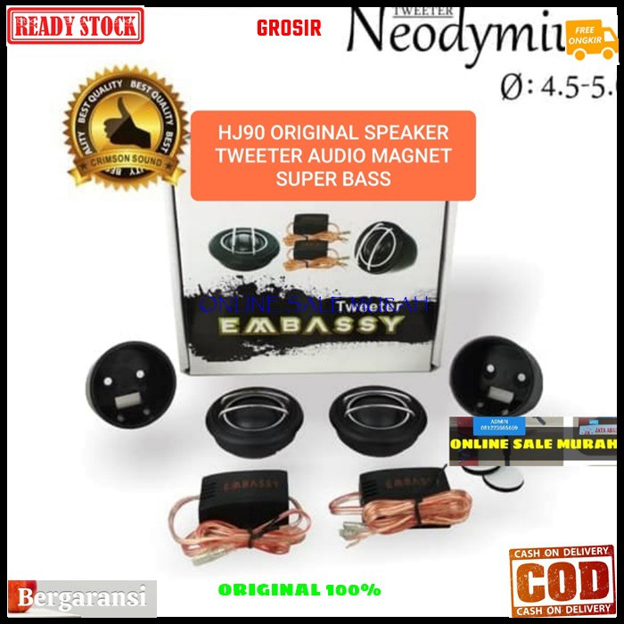 G04 Embassy speaker magnet tweeter super DOME ORIGINAL twiter spk mini audio mobil car NEODYMIUM audio sound musik suround besi coil booster CROSSOVER kualitas crosover surround treble tambahan suara  Bisa dipakai segala audio  sepasang satu set  produk O
