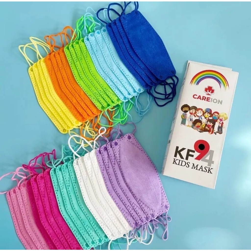 MASKER 4PLY KF94 ANAK KIDS POLOS RAINBOW USIA 3-14 TH ISI 10 PC