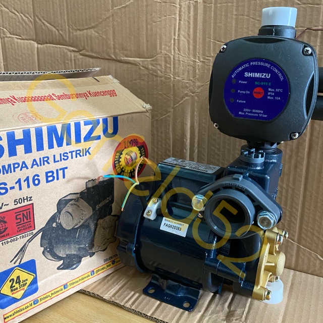 Pompa Pendorong Shimizu PS 116bit + Otomatis SC-015E / Booster Pump