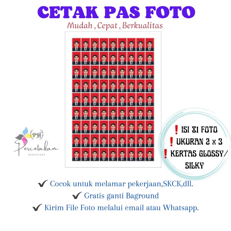 

CETAK PASS FOTO CEPAT MURAH BERKUALITAS 2X3 3X4 4X6 ( Paket C )