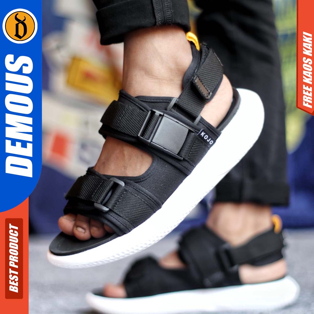 DEMOUS MOUNT MAZUMA Sandal Gunung Traveling Sendal Tali Stap Fashion Kasual Hitam Murah Kekinian