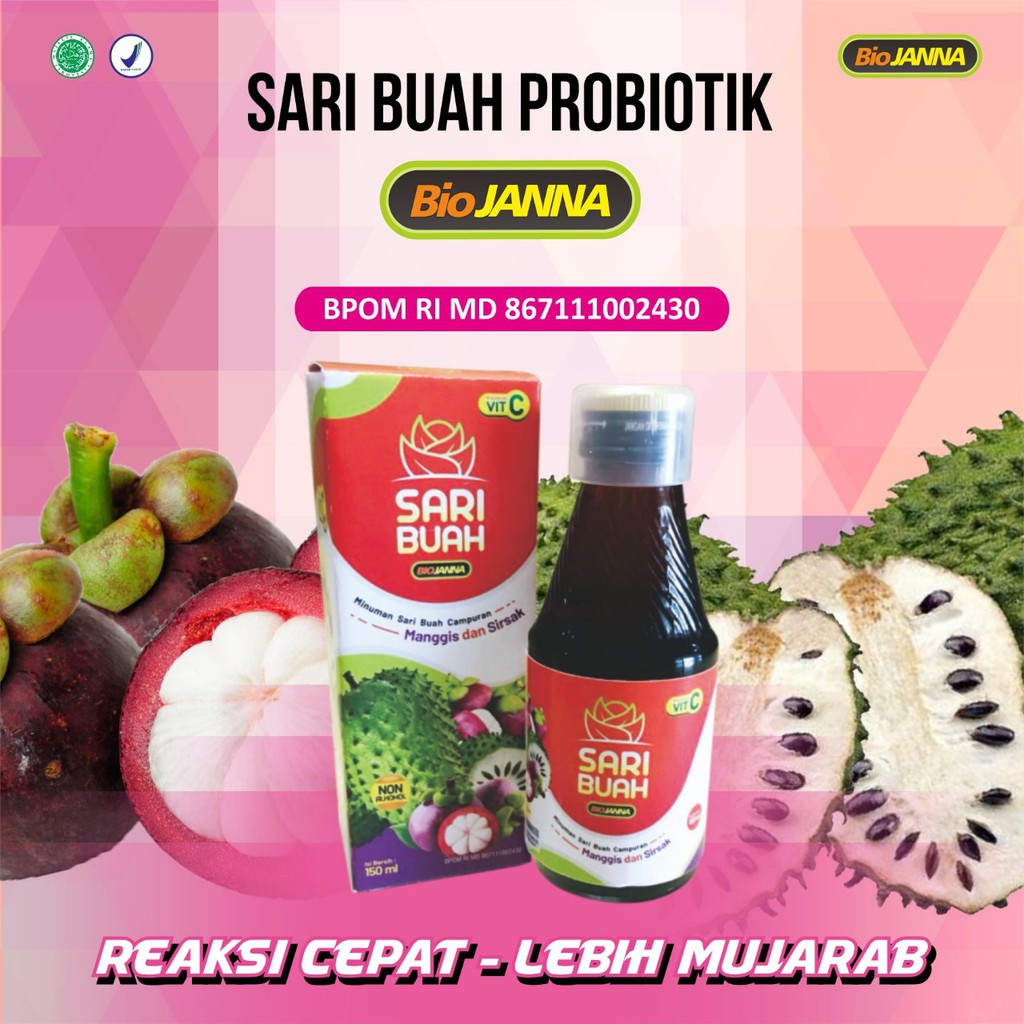 Sari Buah Probiotik Sari Buah Biojanna Sari Manggis Ekstrak Manggis Isi 150ml Shopee 8388