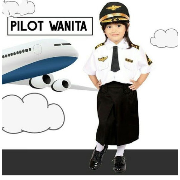 Jual Baju Kostum Stellan Seragam Profesi Anak Pilot Wanita Size 1 4 3 4 Tahun Limited Shopee Indonesia