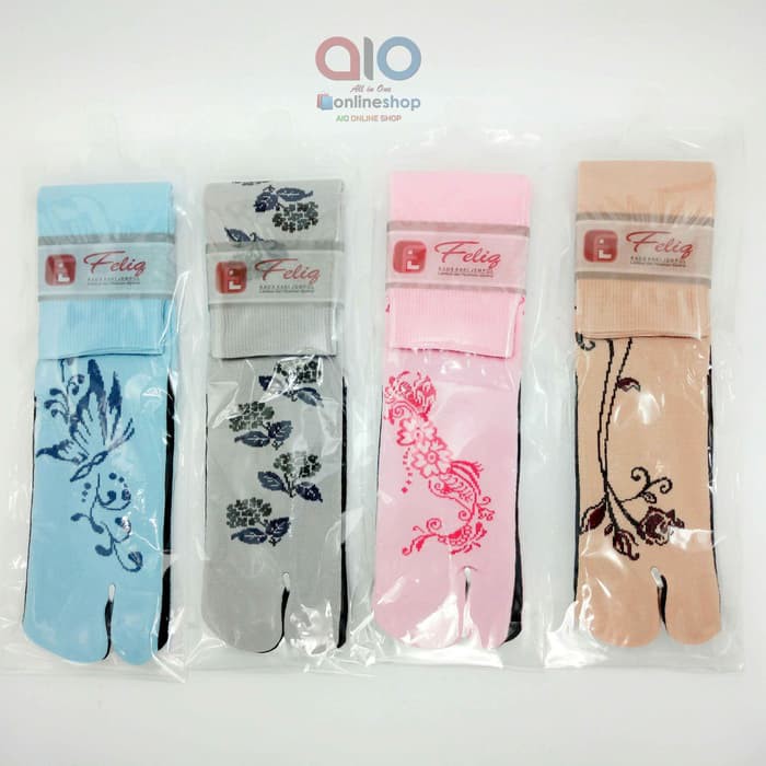 Kaos Kaki Wanita Muslimah Jempol Batik Warna Panjang Spandek Printing