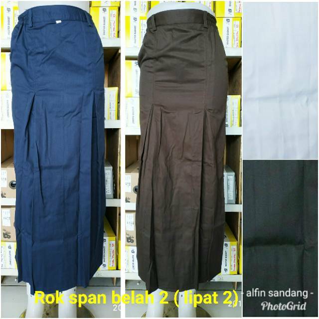 Rok Span Panjang Belah 2 SMP/MTs Bahan Drill