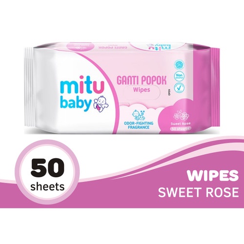 (BELI 1 GRATIS 1) MITU BABY TISU BASAH SWEET ROSE NEW 50'S