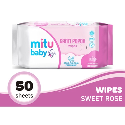 (BELI 1 GRATIS 1) MITU BABY TISU BASAH SWEET ROSE NEW 50'S