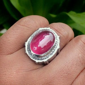 CINCIN PERMATA MERAH ROSE KEKERASAN DIATAS 8 SKALA MOHS RING TANAM