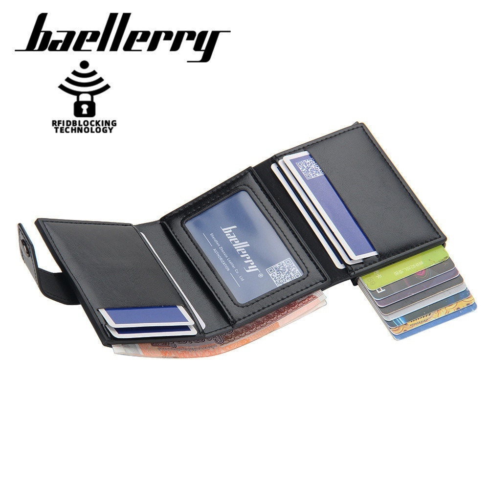 DOMPET LIPAT WANITA BAELLERRY ORIGINAL KULIT HITAM ESCINA WA408B5 IMPORT KECIL UANG KOIN SIMPLE MINI BRANDED CEWEK KOREA MURAH REMAJA BATAM SLOT KARTU