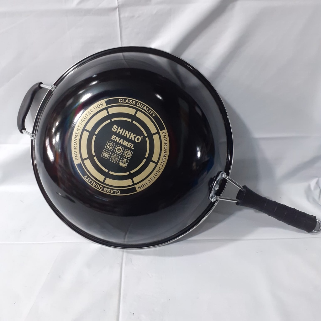 wajan enamel hitam 32cm Shinko