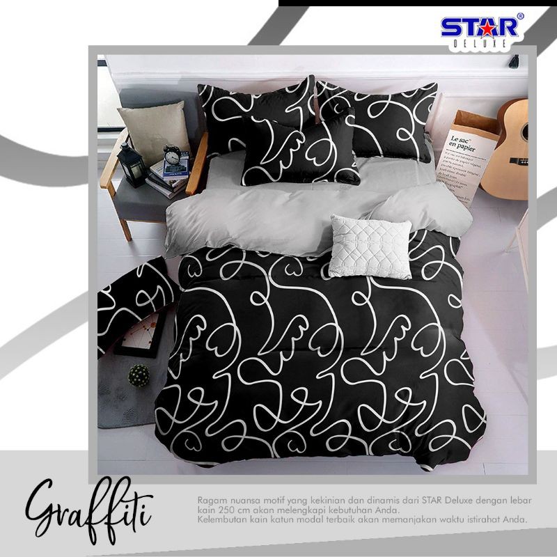 sprei custom katun lokal homemade motif Grafiti