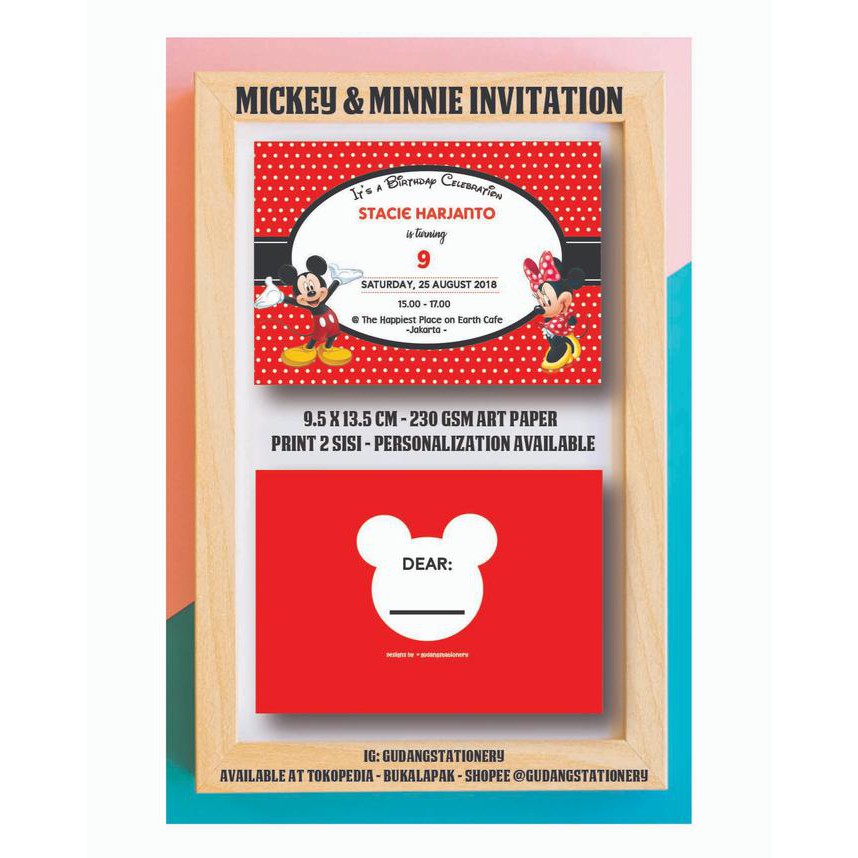 Diskon Kartu Undangan  Ulang  Tahun  Mickey Minnie Birthday 