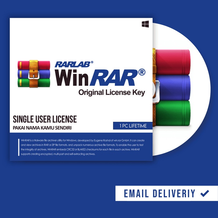 Jual 100% WORK Winrar Versi Terbaru Full Version Unlimited Worldwide Licensel 100% Lifetime