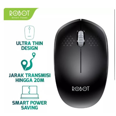 ROBOT M210 2.4G Wireless Optical USB Mouse - Garansi Resmi 1 Tahun