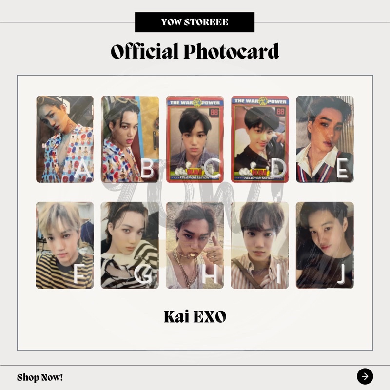 [KAI] Photocard Kai - PC Kai EXO Kokobop The War Reguler B & Private Ver., Power A & B, Don’t Mess U
