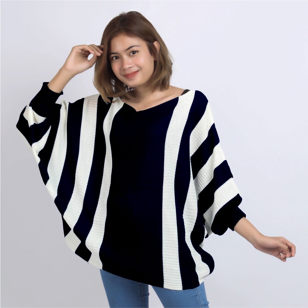 New Batwing Zebra oversize Cardigan Rajut Wanita