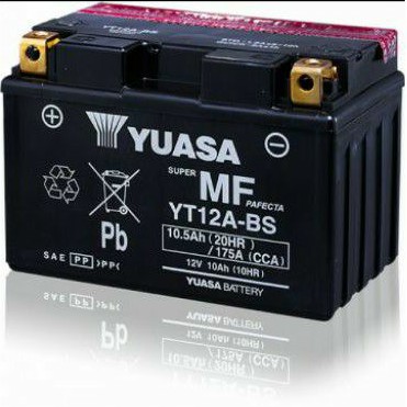 Yuasa YT12A-BS 12V / 10,5 AH untuk ER6N, ER6, Hayabusa, GSX-R 750, Z1000