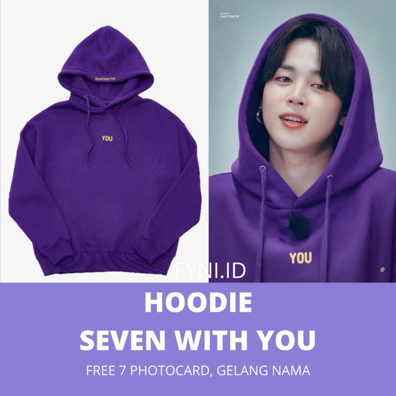 HOODIE SEVEN WITH YOU JIMIN FREE PHOTOCARD DAN GELANG NAMA
