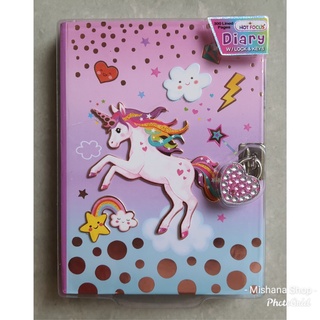  Buku Diary Anak  Sparkly Kitty Atau Unicorn With Lock 