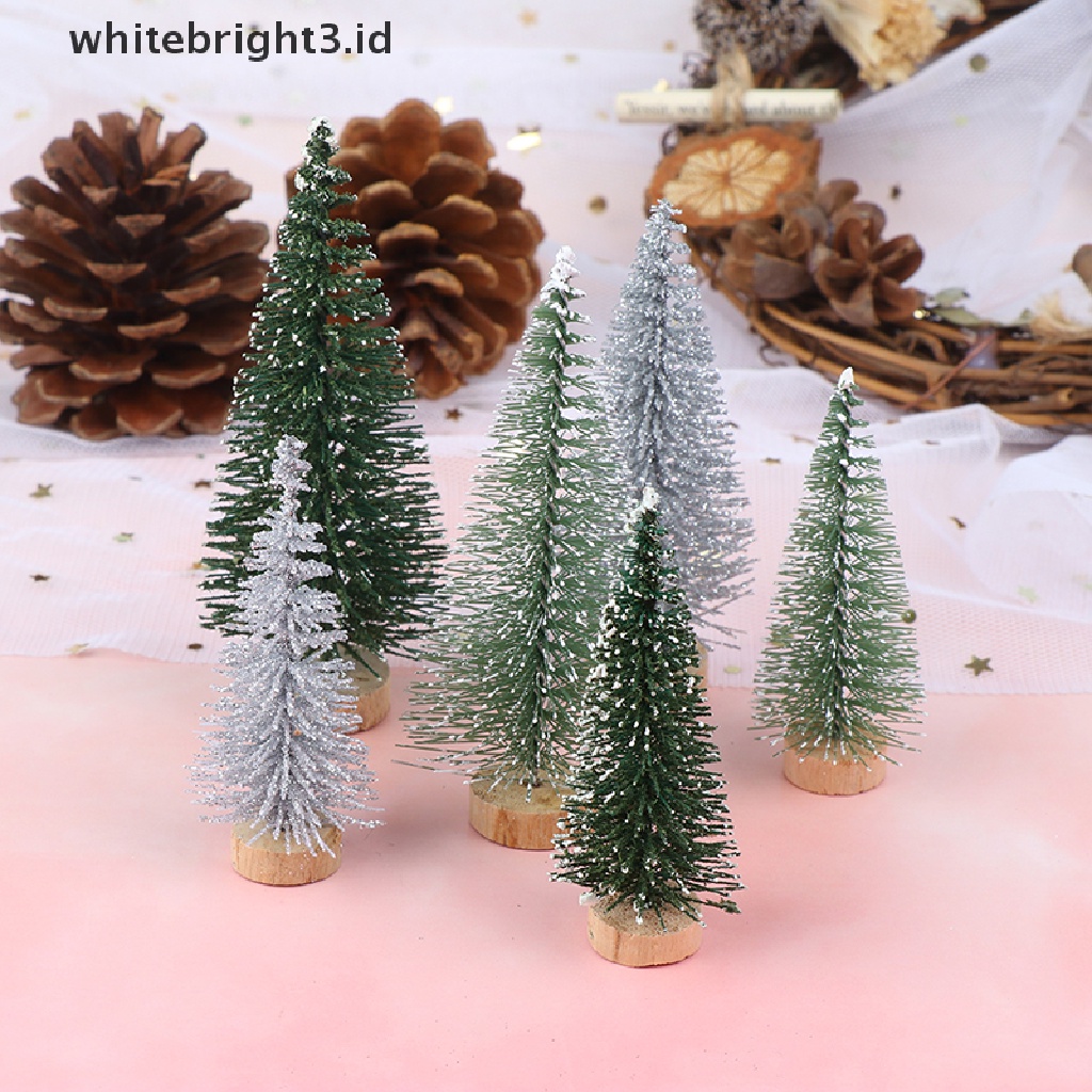 (whitebright3.id) 3pcs / set Pohon Natal Mini Untuk Dekorasi Meja