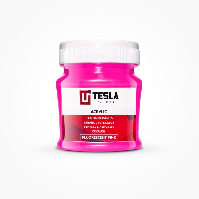 

(DISKON TERMURAH) Tesla Paints - Acrylic Paints / Cat Akrilik FLUORESCENT PINK 125ml