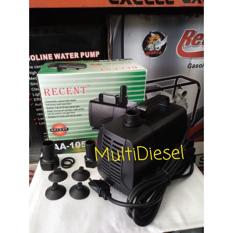 Pompa Celup Aquarium RECENT AA-105 × Pompa Kolam Ikan AA-105 RECENT