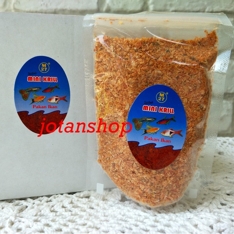 M27 SERBUK MINI KRILL pakan makanan udang halus burayak ikan kecil