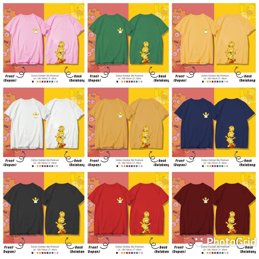 THE SIMPSONS  / TERMURAH BAJU KAOS KATUN WANITA/ PRIA UNISEX LENGAN PENDEK / TUMBLR TEE