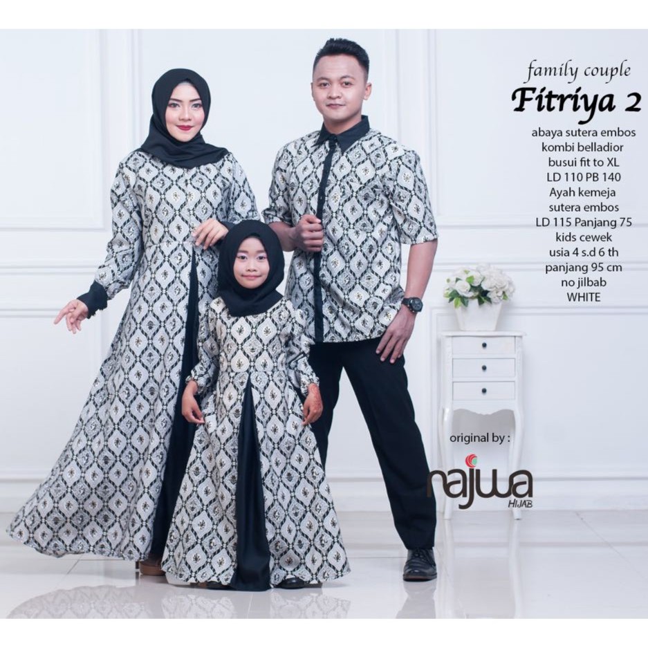 Baju Couple Muslim Bertiga Family - Sweater Family Original Model