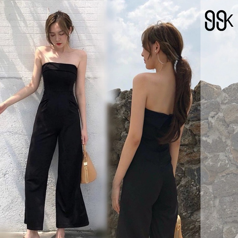 Tube Off Shoulder Wide Leg Jumpsuit 1135 (S-XL)