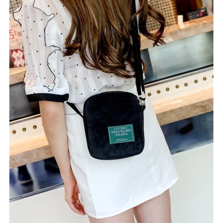 Tas Selempang Living Mini Wanita anak abg beludru