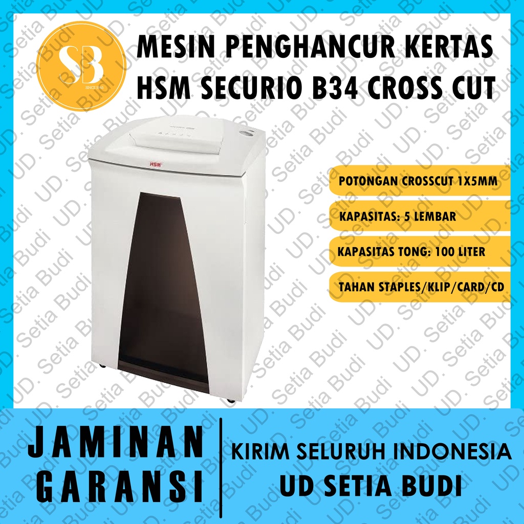 Mesin Penghancur Kertas Securio B34 Cross Cut 1,0 x 5 mm