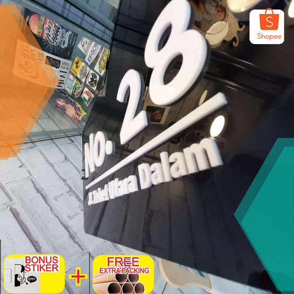 

PAPAN ALAMAT NOMOR RUMAH AKRILIK CUSTOM - 30x18cm - papan alamat Keren