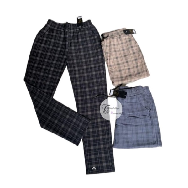 TO CELANA WANITA MOTIF KOTAK IMPORT PREMIUM 229-1