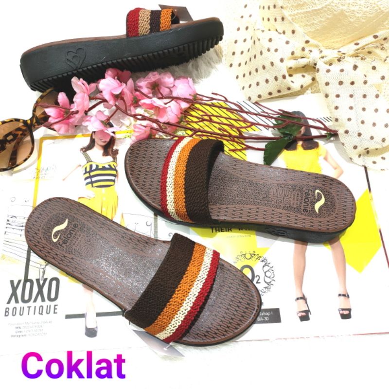 sandal wanital turki cantik sol love elegant 3cm ringan motif 4 warna. Felonie MRJ 01