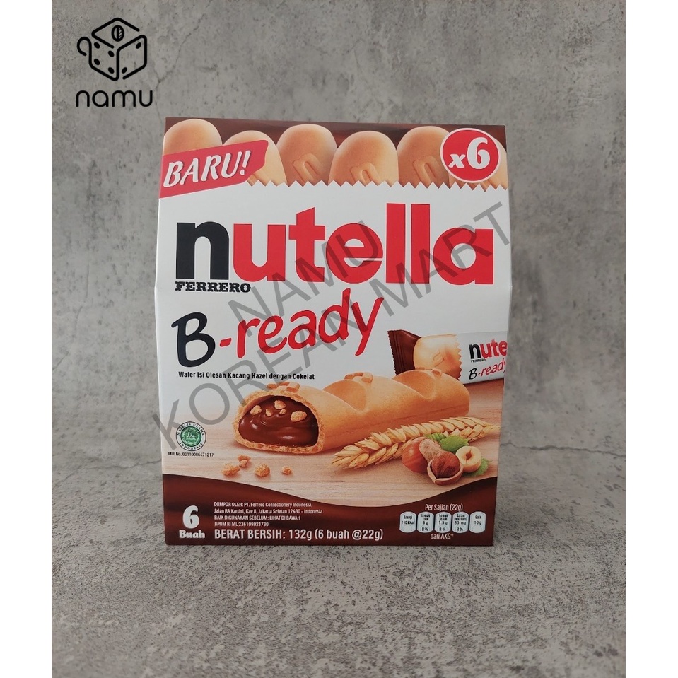 

Nutella B Ready / Makanan Ringan / Wafer / Biskuit Cokelat