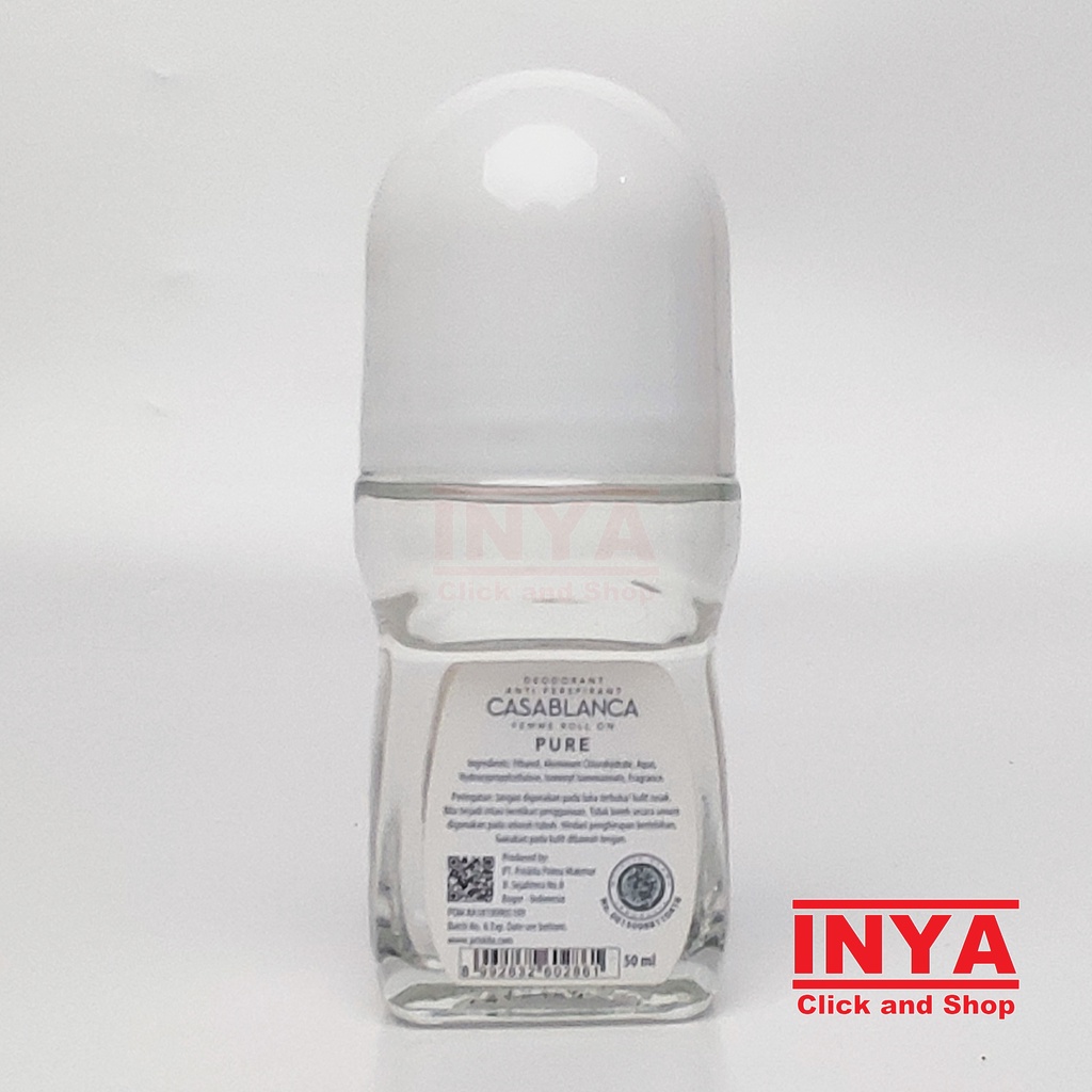 CASABLANCA PURE FEMME DEODORANT ROLL ON WHITE 50ml