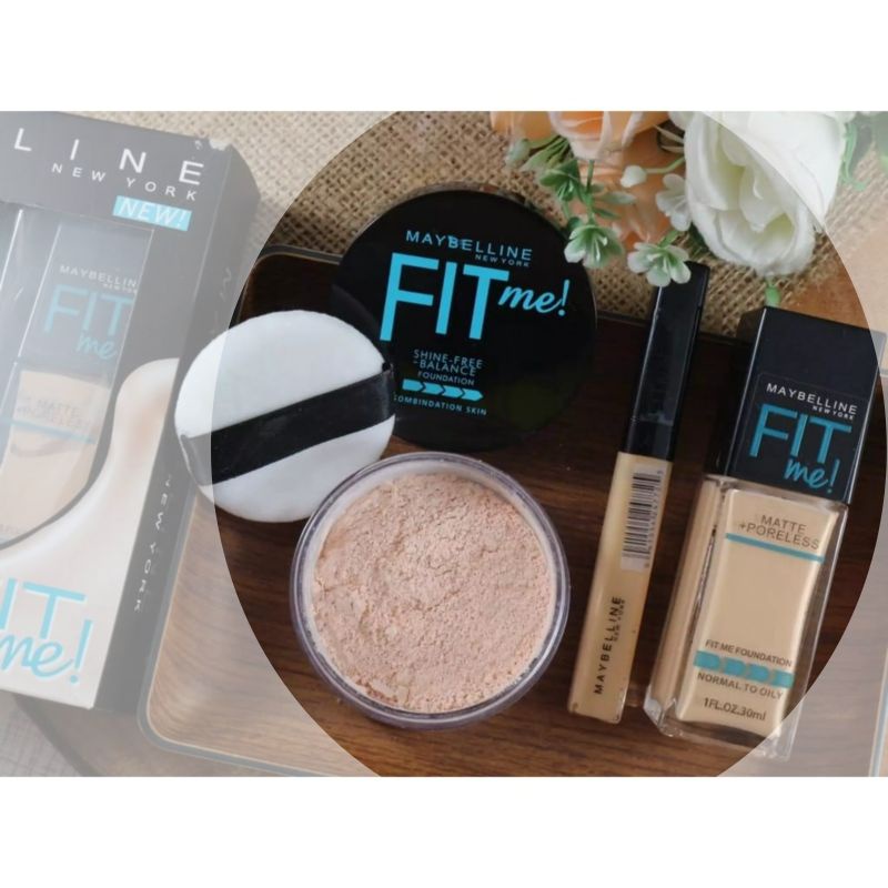 Foundation Concaeler Bedak Tabur Maybelline Fit Me