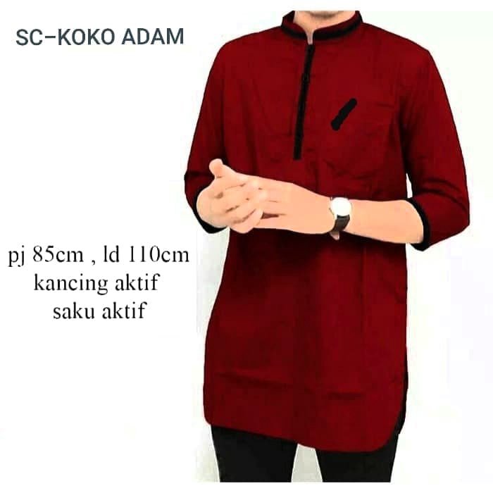[KOKO ADAM MAROON SC] Koko Pria katun merah maroon